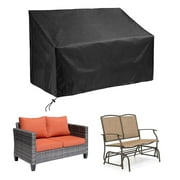 Outdoor Loveseat Cover Waterproof 53x26x35 inch, 2-Seater Bench Furniture Heavy Duty Outdoor Patio Sofa Loveseat Couch Cover Windproof DustProof All Weather Protection, Black